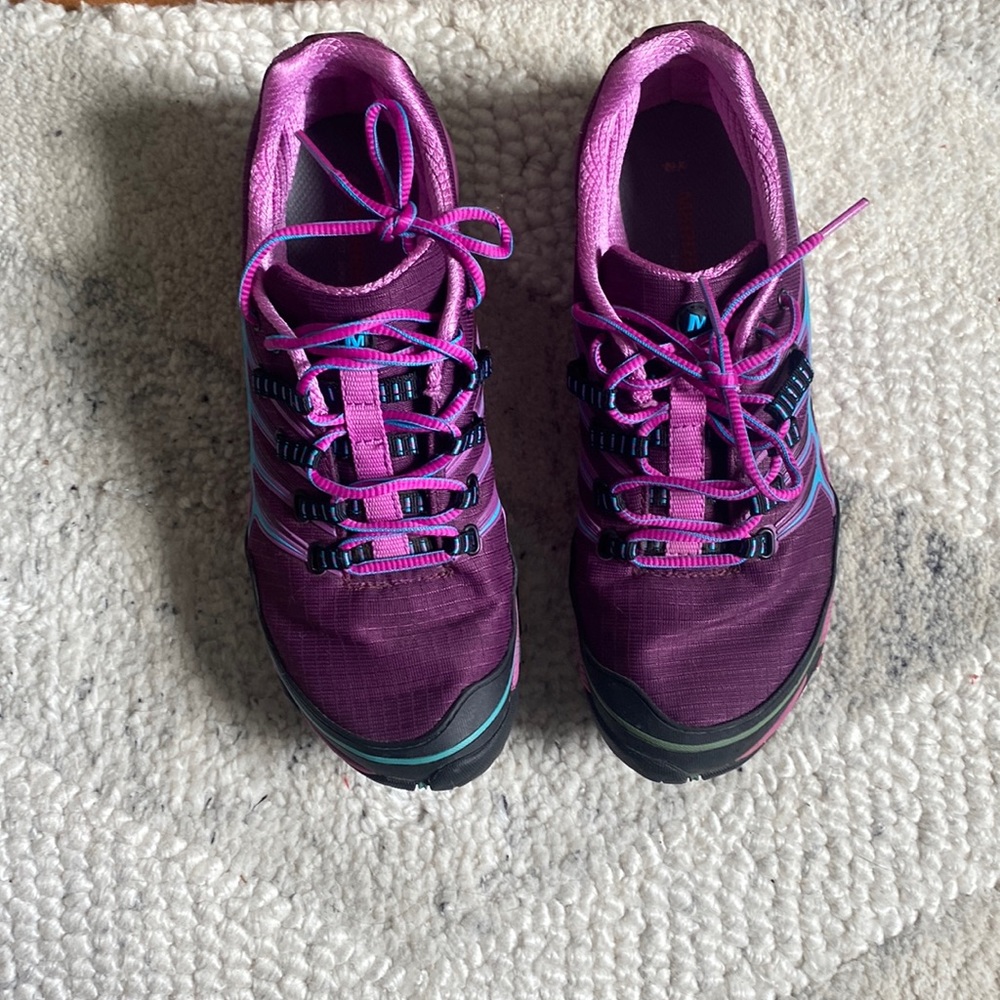 merrell hiking shoes purple and blue